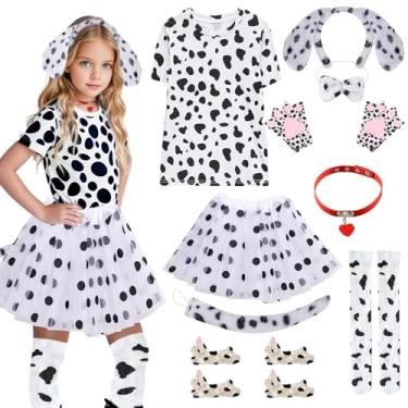 Imagem de Conjunto de fantasia de cachorro, fantasia de cachorro, kit de fantasia de animal para meninas