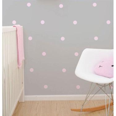 Imagem de Adesivo de Parede Infantil Bolinha Rosa - 100 Mini Bolinhas de 4 cm - 