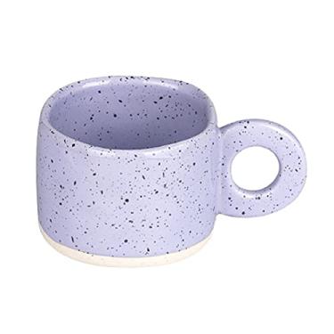 Imagem de GRFIT Caneca 300 ml/286.3 g Anel criativo alça cerâmica caneca de café cores brilhantes leite copo de café escritório casa bebidas seguro microondas casal copos de água caneca de café (cor: roxo)