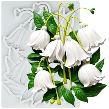 Imagem de MYPRACS Lily of the valley molde de silicone para decoração de bolo de açúcar topo de cupcake pasta de goma de chocolate argila polímero