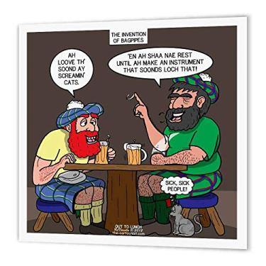 Imagem de 3dRose ht_56785_2 A invenção de gaita de foles também conhecido como esconder seus gatos, passar a ferro na transferência de calor, 15 x 15 cm, para material branco