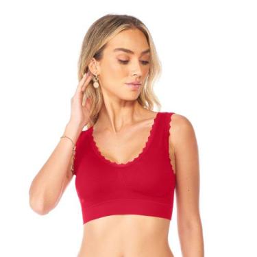 Imagem de Sutiã Top com Renda e Bojo Removível sem Costura Scarlet Zee Rucci