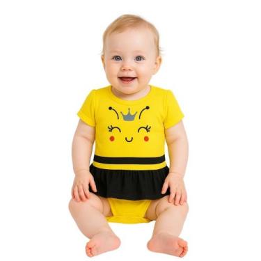 Imagem de Body Bebê Temático Abelhinha Suedine 100% Algodão - Baby da Moda, G (6