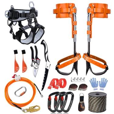 Imagem de Auckyeer Equipamento de escalada de árvores, pontas de escalada de árvores, com alças ajustáveis, pontas de escalada de árvores para trabalho em árvores