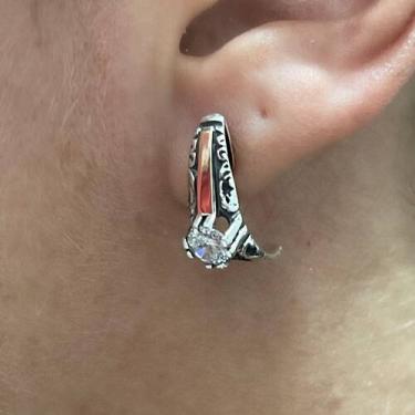 Imagem de Brinco Pé de cabra - 02 - Carlitos Joias, Vermelha rubi