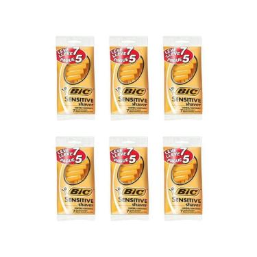 Imagem de Aparelho De Barbear Bic L7 P5 Sensitive Shaver - Kit Com 6Un