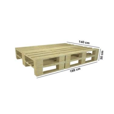 Imagem de Cama de Casal de Pallet Personalizada 2 Níveis 188x140x30 cm - PALLET 