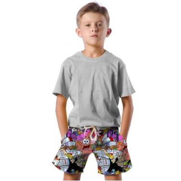 Imagem de Shorts Infantil Bermuda Calção Praia Verão Personagens Funny Arte 174 