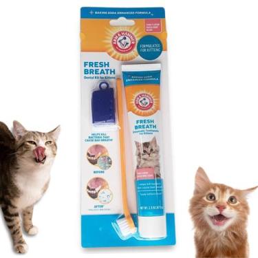 Imagem de Kit Creme Dental Para Gatos Hálito Refrescante Arm & Hammer Pasta Enzi