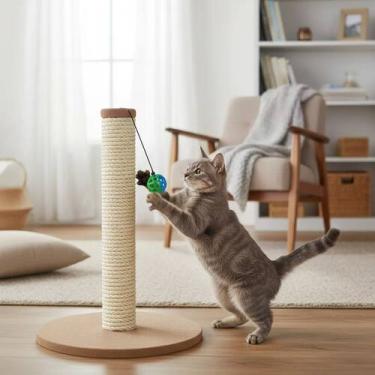 Imagem de Arranhador para Gato 44cm Base Estável Suportanto Brincadeiras Intensa
