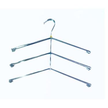 Imagem de Cabides Triplo para Camisas 20 Peças Cromado - Fabricação Nacional