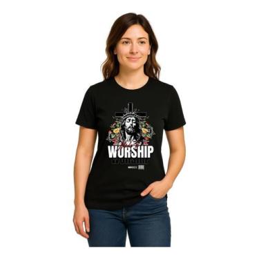Imagem de Camiseta Feminina Algodão Religião Fé Cristã Gospel Jesus - Religião E