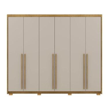 Imagem de Guarda-roupa Casal 6 Portas 3 Gavetas 100% Mdf Dukai Nature-fendi - VI