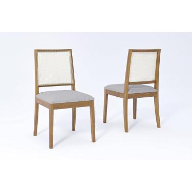 Imagem de Cadeira De Cozinha Marcela Kit 2 Un Carvalho-linho Cinza - Cimol