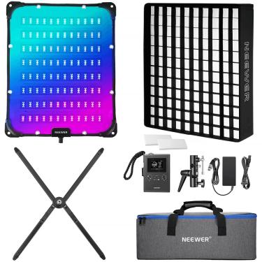Imagem de Iluminador de Led Neewer FL100C RGB Flexível Light Mat Controle DMX e Softbox