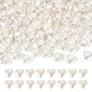 Imagem de 200 peças de pérolas de imitação de ABS em forma de coração pequenas contas brancas estéticas soltas para fazer joias, faça você mesmo, pulseiras femininas da amizade, colar, brincos, miçangas
