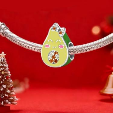 Imagem de 1 peça prata elegante bonito cacto berloque contas adequadas para mulheres, faça você mesmo e roupa diária combinando joias decoração presente para mãe, 7.37*11.1mm, Prata, Sem Pedra Preciosa