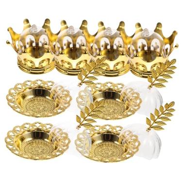 Imagem de 8 caixas de doces projetadas com coroa com capa caixas decorativas para doces porta-biscoitos criativos para decoração de mesa de casamento e monitores de mesa