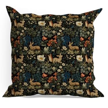 Imagem de Capas de almofada florestais, pacote com 18 x 18, retrô, floresta, floresta, floral, para sala de estar, casa de fazenda, quarto, sofá, sofá, assento de carro, decoração de almofada estética