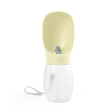 Imagem de Garrafa de água portátil à prova de vazamento para cães com alimentador - bebedouro para filhotes de viagem, 300 ml