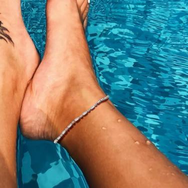 Imagem de Tornozeleiras de corrente de elos cubanos de aço inoxidável, One Size, Aço inoxidável, Sem Pedra Preciosa