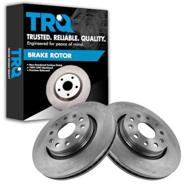 Imagem de TRQ Conjunto de 2 pares de kit de rotor de freio a disco dianteiro LH RH para Jeep Wrangler Gladiator SUV Pickup