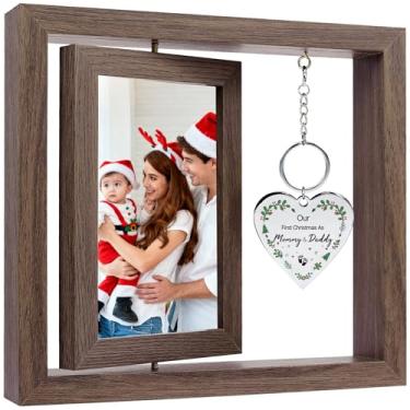Imagem de Fooyekep Porta-retrato First Christmas as Mommy & Daddy - Presente para a nova mamãe e papai, lembrança do primeiro Natal do bebê