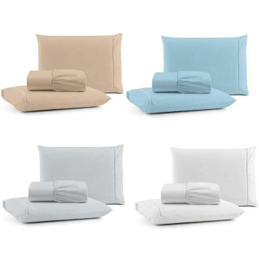 Imagem de Kit Jogo De Cama Lençol Mirante Casal 3 Peças Com 4 Un. Cores 2 - 100% Algodão