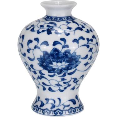 Imagem de Vaso Decorativo Enfeite Redondo Home&co Cerâmica 11x8cm Azul