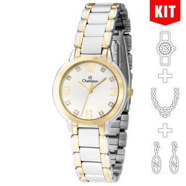 Imagem de Relógio CHAMPION KIT feminino misto prata dourado CN28419C