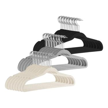 Imagem de Cabides De Veludo Adulto Fino Antideslizante Roupas 30 Peças