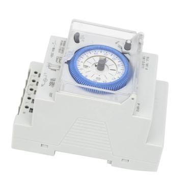 Imagem de KIMISS Sul181d Relé de Interruptor do Timer Mecânico 24 Horas, Configuração de 15 Minutos, 250VAC 16A, Interruptor de Tempo do Trilho DIN para Casa, Iluminação e Automação Industrial