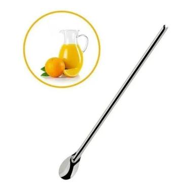 Imagem de 2X Colher Longa Bailarina Inox Para Mexer Suco Leite Jarra 3