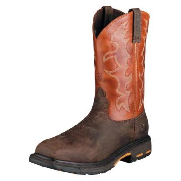 Imagem de Ariat Bota de trabalho masculina Workhog bico quadrado largo bico de aço, Dark Earth, 10 Wide