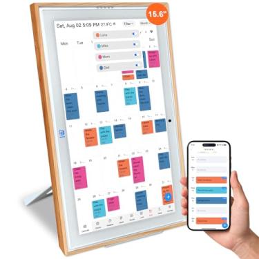 Imagem de Calendário digital inteligente de 15,6 polegadas – Calendário eletrônico montado na parede com tela sensível ao toque Full HD IPS 1920 x 1080