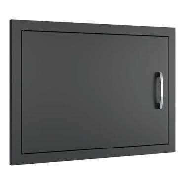 Imagem de Portas de cozinha externas para churrasco, porta de acesso dupla para churrasco, porta de acesso à prova de ferrugem para cozinha ao ar livre, ilha de churrasco, estação de churrasco (61 cm x 43 cm)