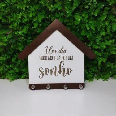 Imagem de Porta Chaves Personalizado a Laser em MDF - 5 Ganchos - no-brand, 5 un