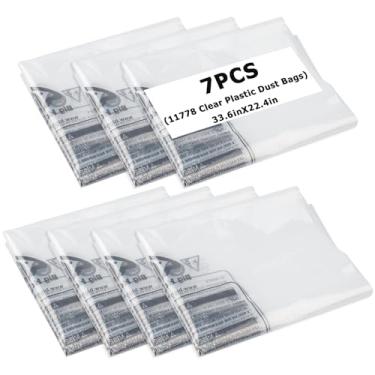 Imagem de Sacos de pó de plástico transparente 11778, compatíveis com marcas como aspiradores Jet DC-650 e Shop Fox W1727, sacos de pó de 35,5 x 81,3 cm, tipo atualizado e espesso (7 peças)