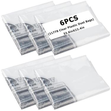 Imagem de Sacos de pó de plástico transparente 11778, compatíveis com marcas como aspiradores Jet DC-650 e Shop Fox W1727, sacos de pó de 35,5 x 81,3 cm, tipo atualizado e espesso (6 peças)