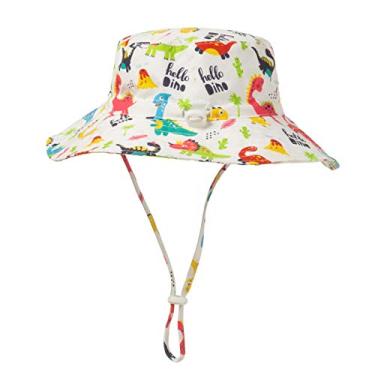 Imagem de Chapéu de Sol Infantil Chapéu de Proteção Solar Infantil Chapéu de Sol para Chapéu de Aba Larga Chapéu Respirável com Tira de Queixo Ajustável