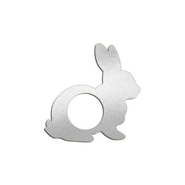Imagem de Porta Guardanapo Coelho Kit 4 Peças 8cmx8cm - Cria Arte Laser Prata