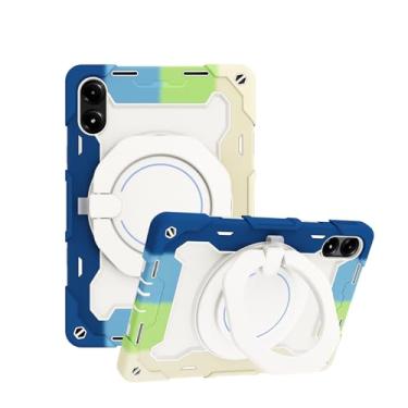 Imagem de Capa para Xiaomi Redmi Pad Pro 12,1 polegadas com suporte giratório 360, alça de ombro, capa militar resistente para Xiaomi Poco Pad 12,1 polegadas (azul arco-íris)