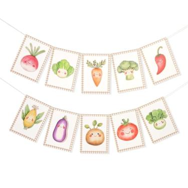 Imagem de Linda faixa de chá de bebê para jardim de vegetais, faixa de frutas e vegetais, decoração de festa do mercado de fazendeiros, suprimentos de festa temáticos cultivados localmente