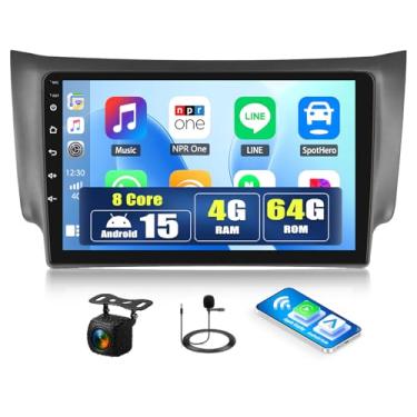 Imagem de [4+64G] Rádio estéreo Qualcomm Android 15 de 8 núcleos para Nissan Sentra Sylphy 2012-2018 com carro sem fio e Android Auto, rádio de carro de 10,1 polegadas com link espelhado Bluetooth 5.1 FM/RDS