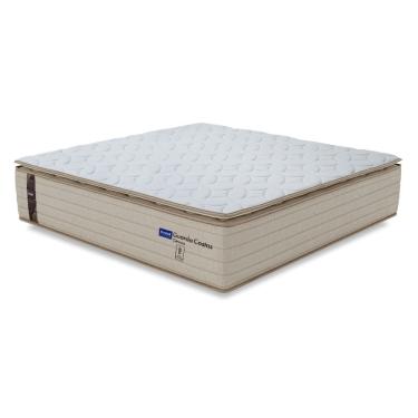 Imagem de Colchão King Probel Molas Ensacadas Pillow Top 193x203x30cm Guarda Costas Genova Branco-bege Branco - Bege