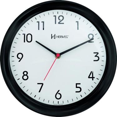 Imagem de Relógio De Parede Quartz 28 Cm Preto - Preto