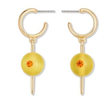 Imagem de Brincos de oliva para mulheres, pingente de oliver 3D, haste banhada a ouro assimétrico martini, joias fofas presentes para Natal, festas de fim de ano, Large, Liga de aço, Sem pedra preciosa