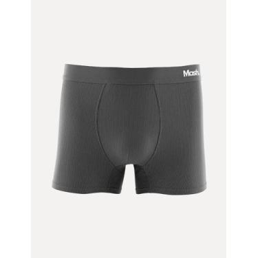 Imagem de Cueca Mash Boxer Microfibra Risca de Giz Chumbo Tamanho:M/M, M/M
