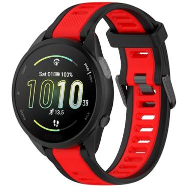 Imagem de Pulseira de silicone compatível com Garmin Forerunner 165, pulseiras de substituição de silicone de 20 mm de largura para smartwatch Garmin Vivoactive 3/Vivoactive 5/Forerunner 55, 245, 645 Music