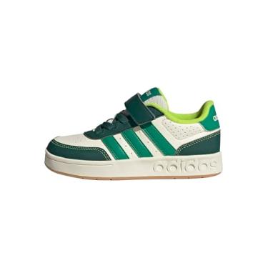 Imagem de adidas Tênis infantil unissex Breakbase, Branco/Verde Colegiado/Verde Court, 17